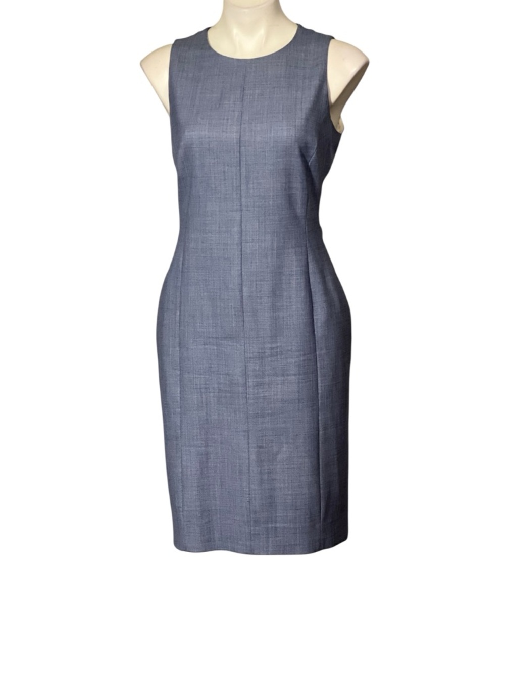 MM Lafleur dress sz 8 Sleeveless stretch Sheath Dusty light Blue office church